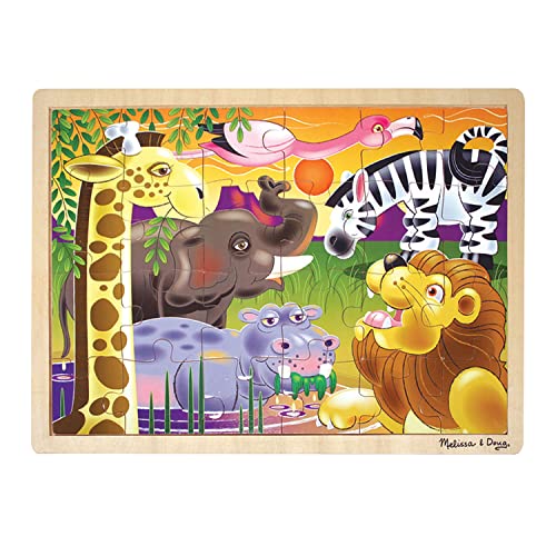 Melissa & Doug African Plains Safari Wooden Jigsaw Puzzle (24 Pieces)