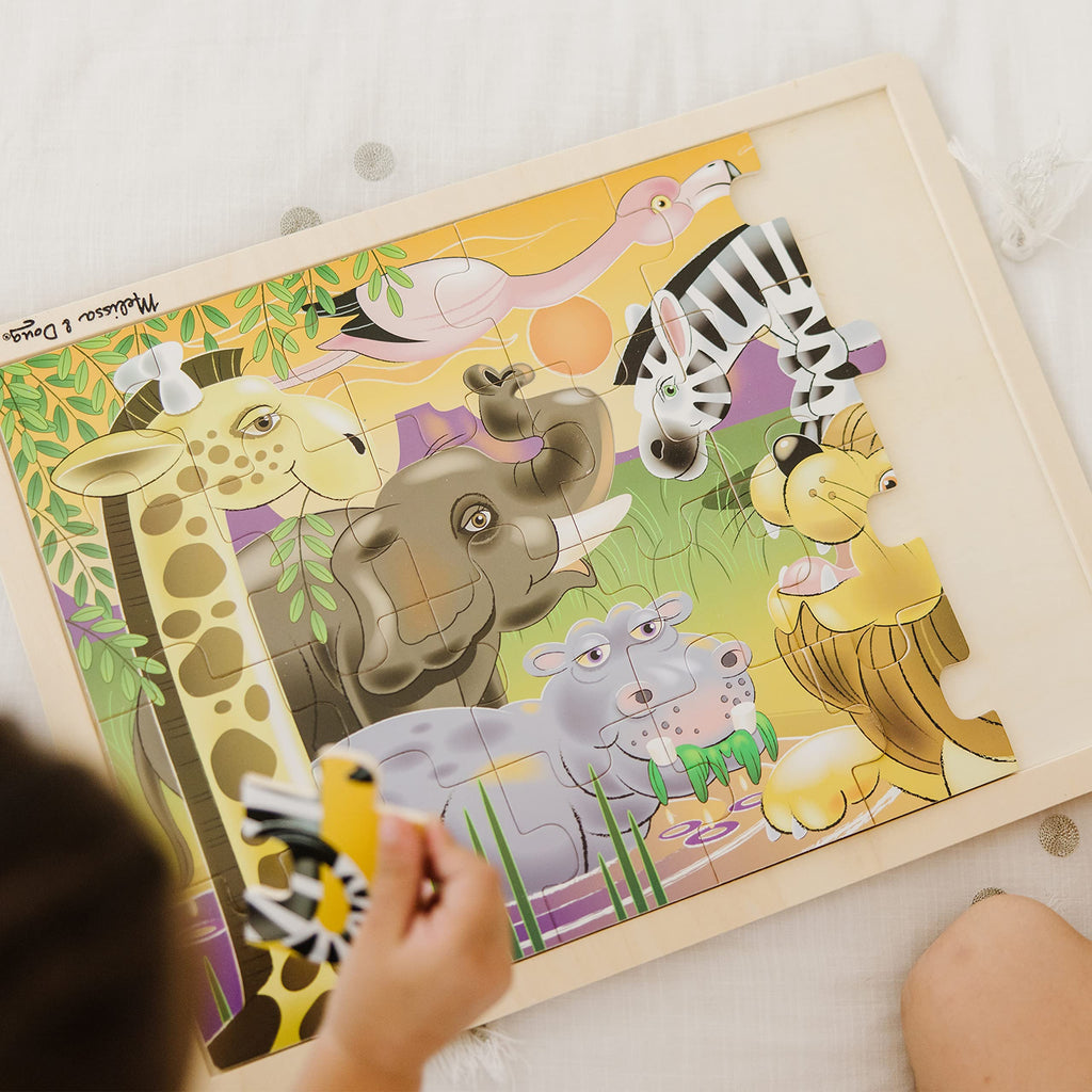 Melissa & Doug African Plains Safari Wooden Jigsaw Puzzle (24 Pieces)