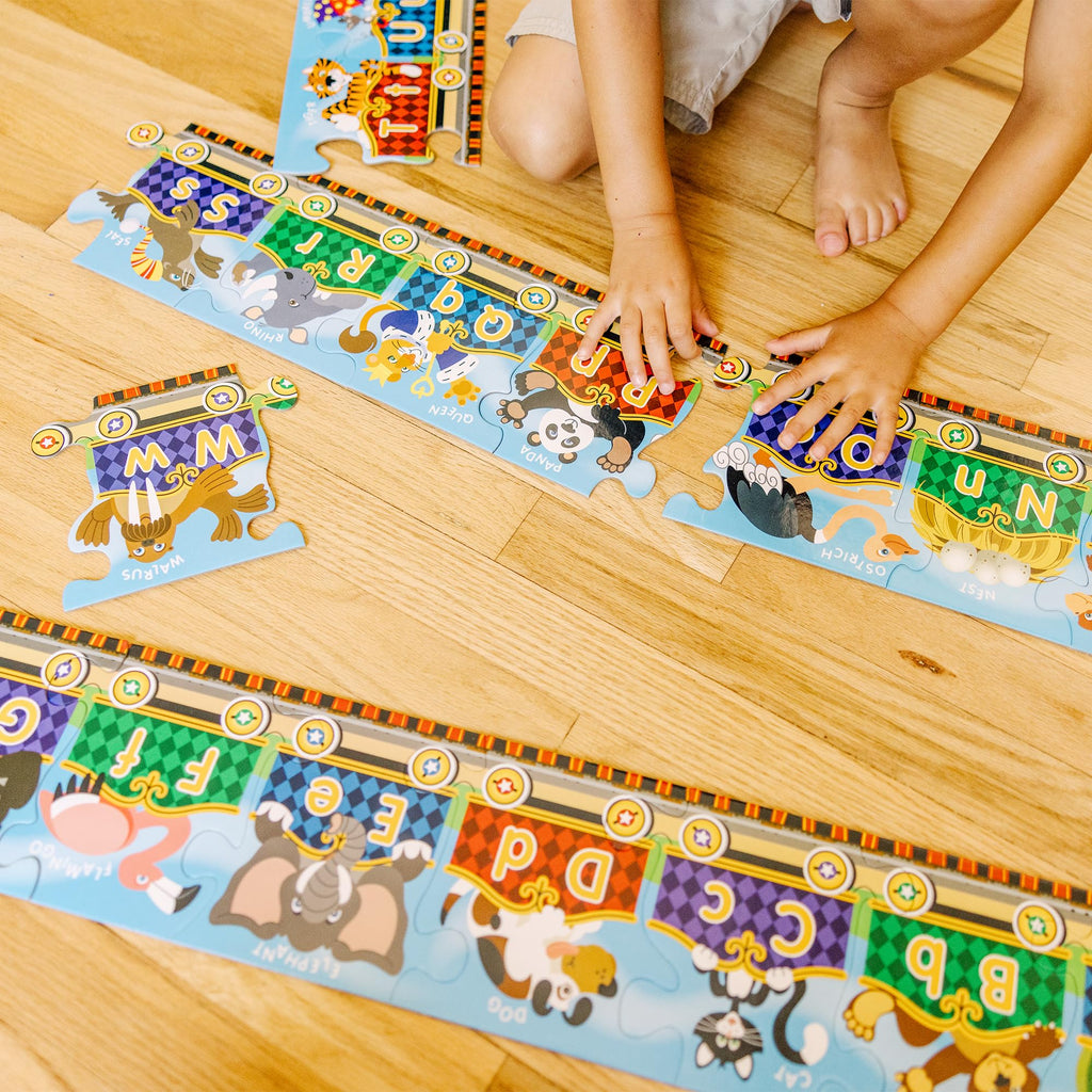Melissa & Doug Alphabet Express Floor Puzzle: 27-Piece Jumbo Puzzle, 10 Feet Long, FSC Certified