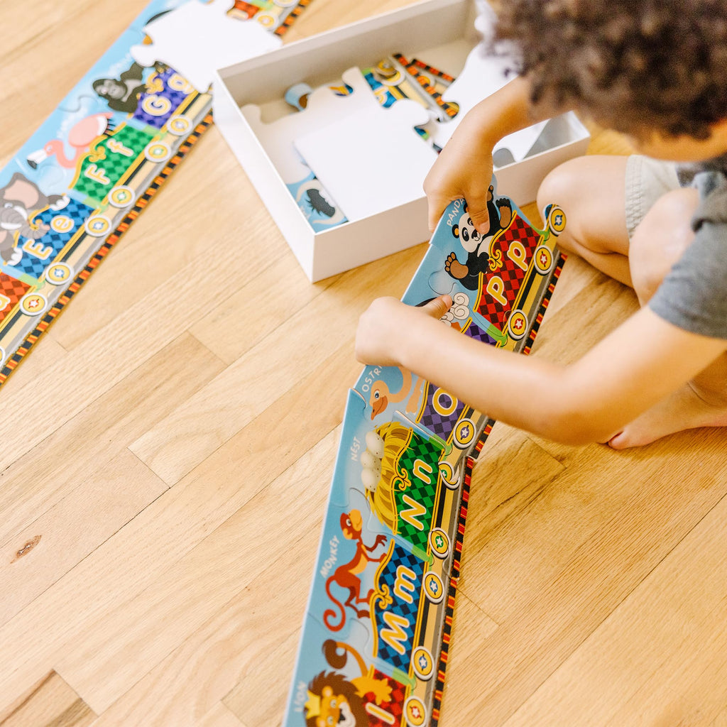 Melissa & Doug Alphabet Express Floor Puzzle: 27-Piece Jumbo Puzzle, 10 Feet Long, FSC Certified