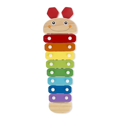 Melissa & Doug Caterpillar Xylophone – Wooden Musical Toy with Antenna Mallets, Ages 3-6, 15.25"