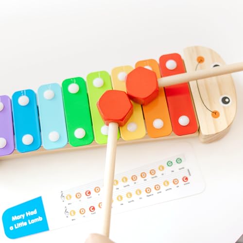 Melissa & Doug Caterpillar Xylophone – Wooden Musical Toy with Antenna Mallets, Ages 3-6, 15.25"