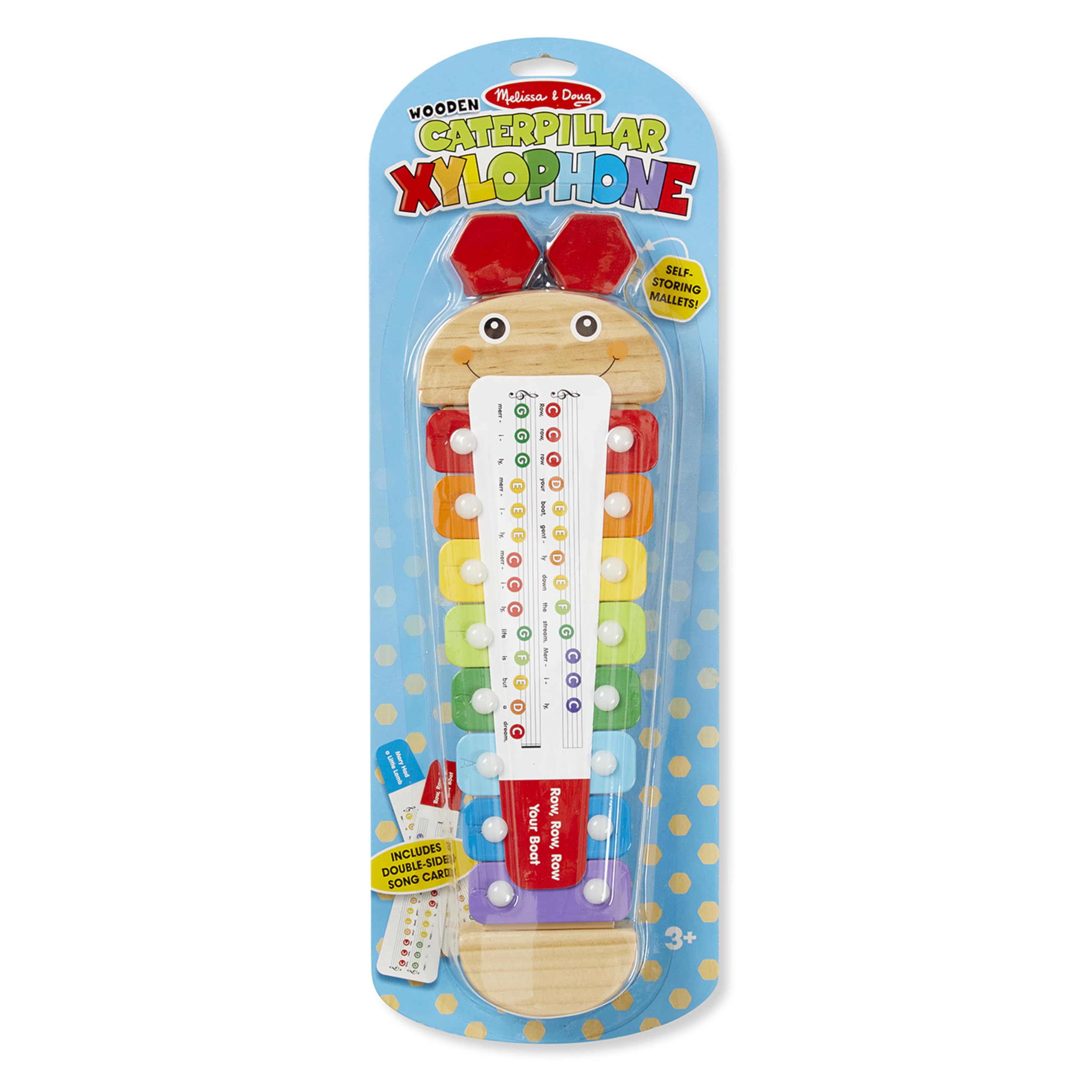 Melissa & Doug Caterpillar Xylophone – Wooden Musical Toy with Antenna Mallets, Ages 3-6, 15.25"