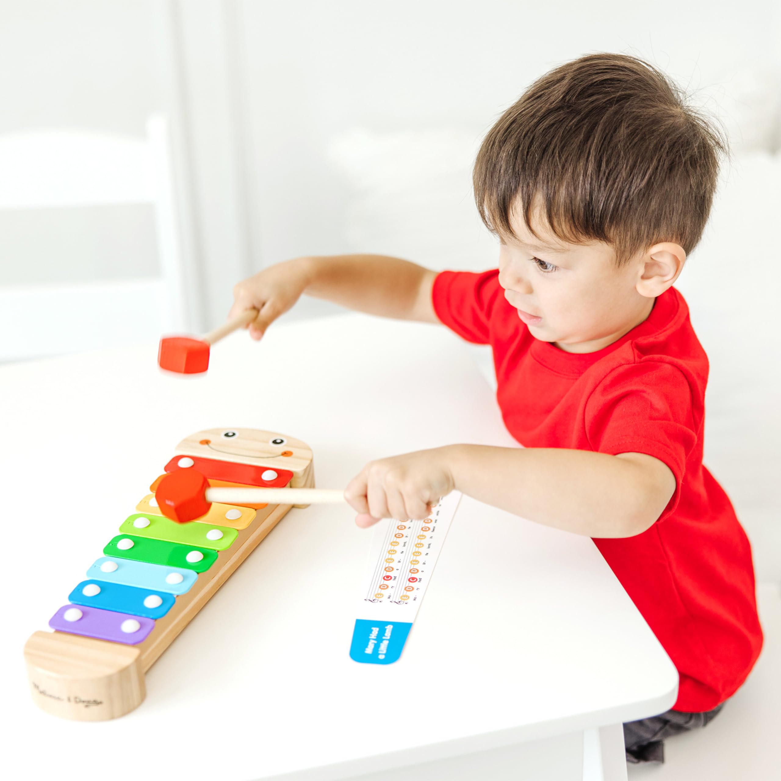 Melissa & Doug Caterpillar Xylophone – Wooden Musical Toy with Antenna Mallets, Ages 3-6, 15.25"