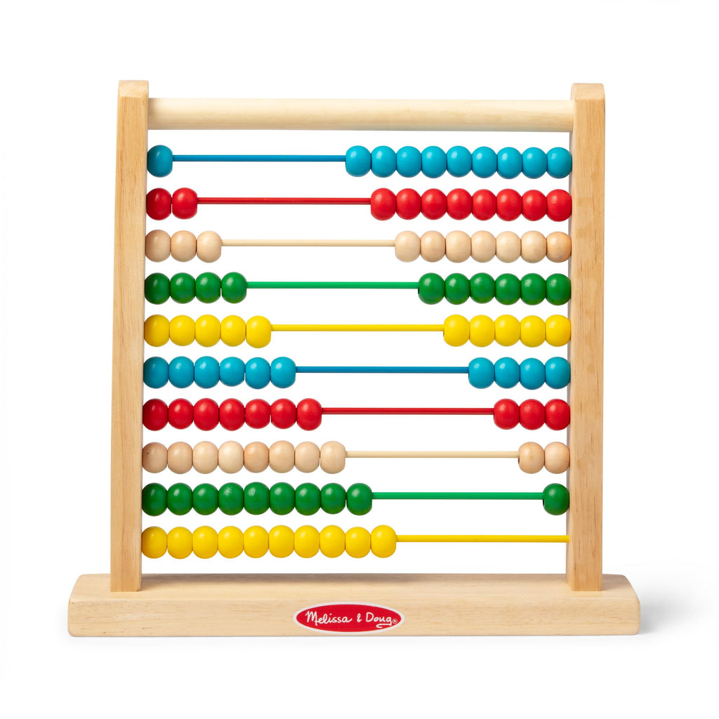 Melissa & Doug Classic Wooden Abacus – 100 Beads Counting Toy for Preschool Learning & Math Games