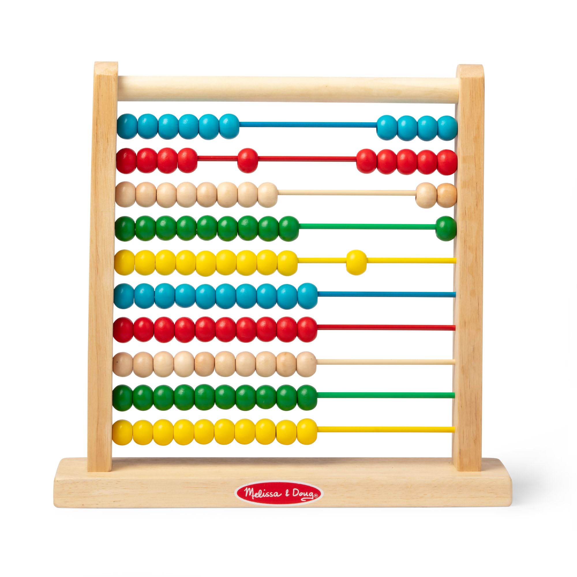 Melissa & Doug Classic Wooden Abacus – 100 Beads Counting Toy for Preschool Learning & Math Games