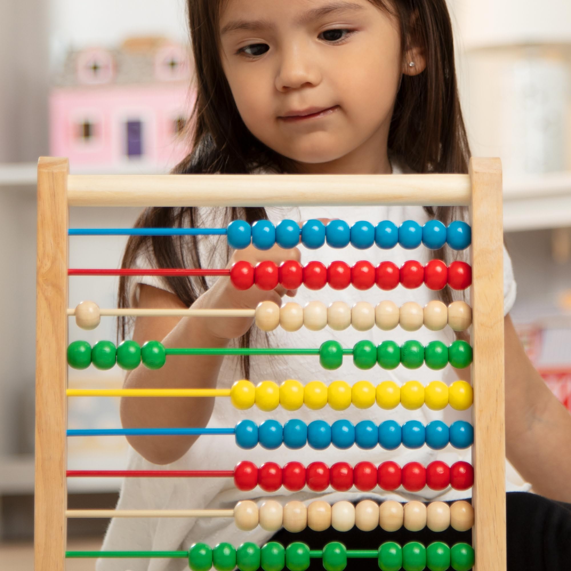 Melissa & Doug Classic Wooden Abacus – 100 Beads Counting Toy for Preschool Learning & Math Games