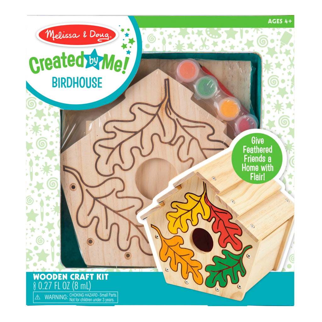 Melissa & Doug Created by Me! Birdhouse Kit – Build and Paint a Wooden Bird House for Kids Ages 4-7