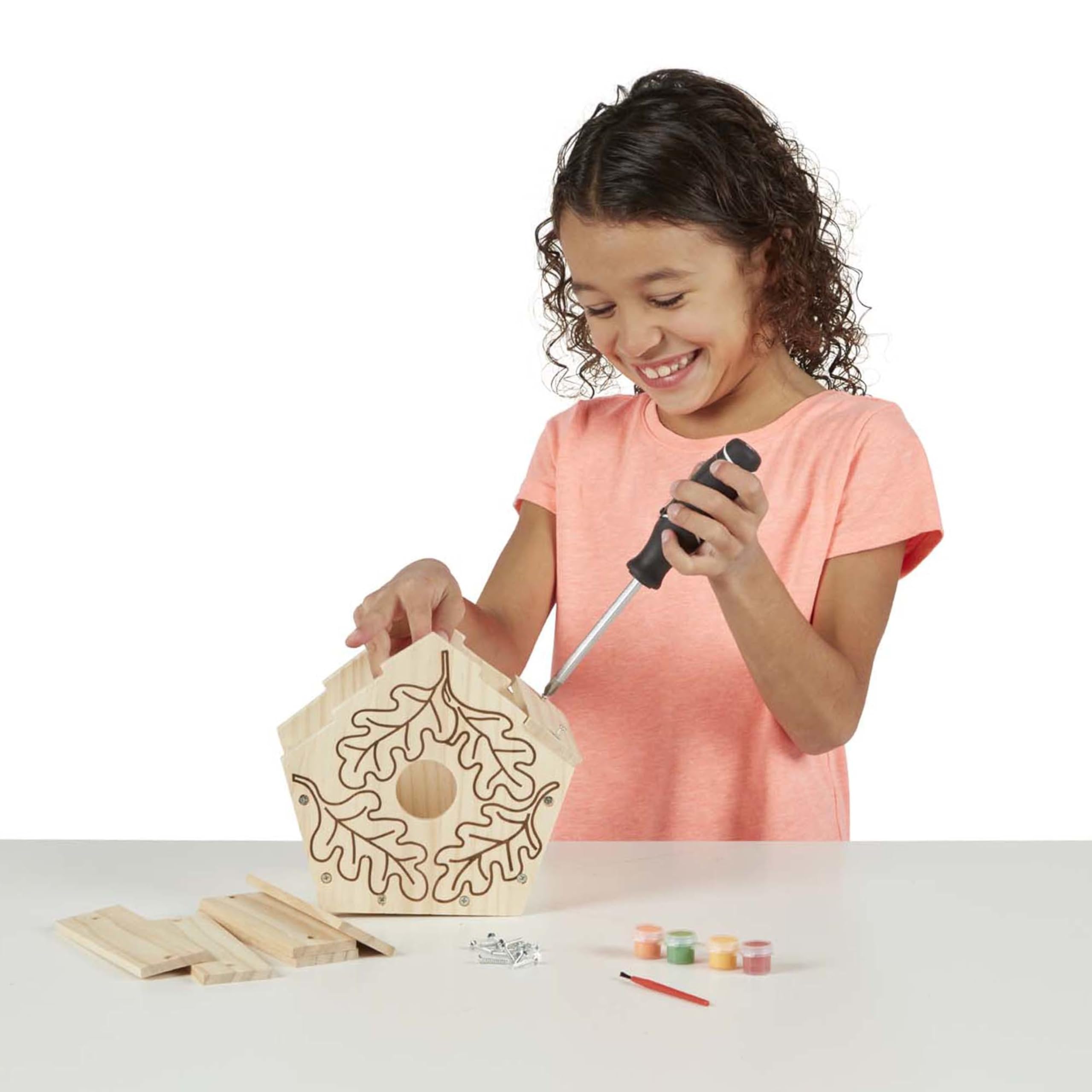 Melissa & Doug Created by Me! Birdhouse Kit – Build and Paint a Wooden Bird House for Kids Ages 4-7