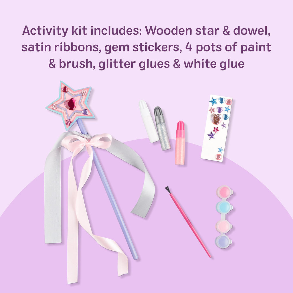 Melissa & Doug Created By Me! Princess Wand Craft Kit – Paint, Gems, Glitter & Ribbons for Kids Ages 4+