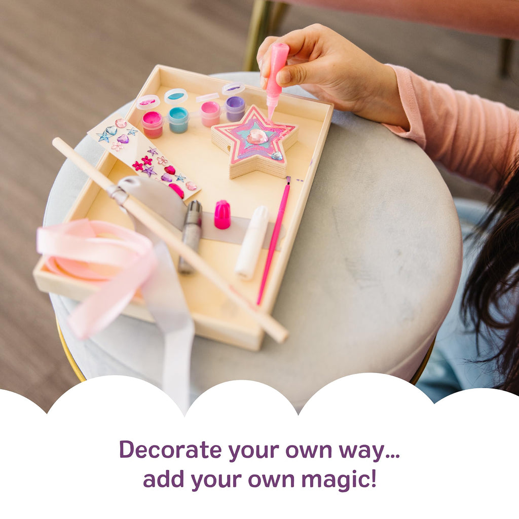Melissa & Doug Created By Me! Princess Wand Craft Kit – Paint, Gems, Glitter & Ribbons for Kids Ages 4+