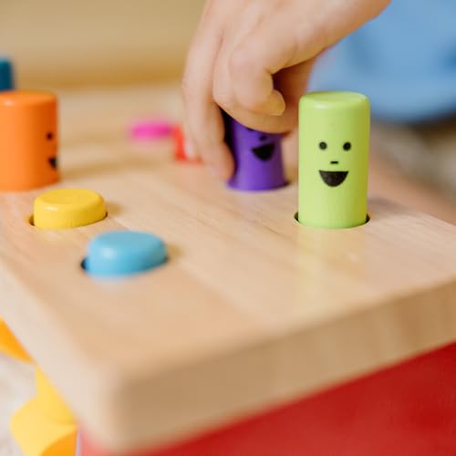 Melissa & Doug Deluxe Pounding Bench – Wooden Toddler Toy with Mallet, Ages 2+