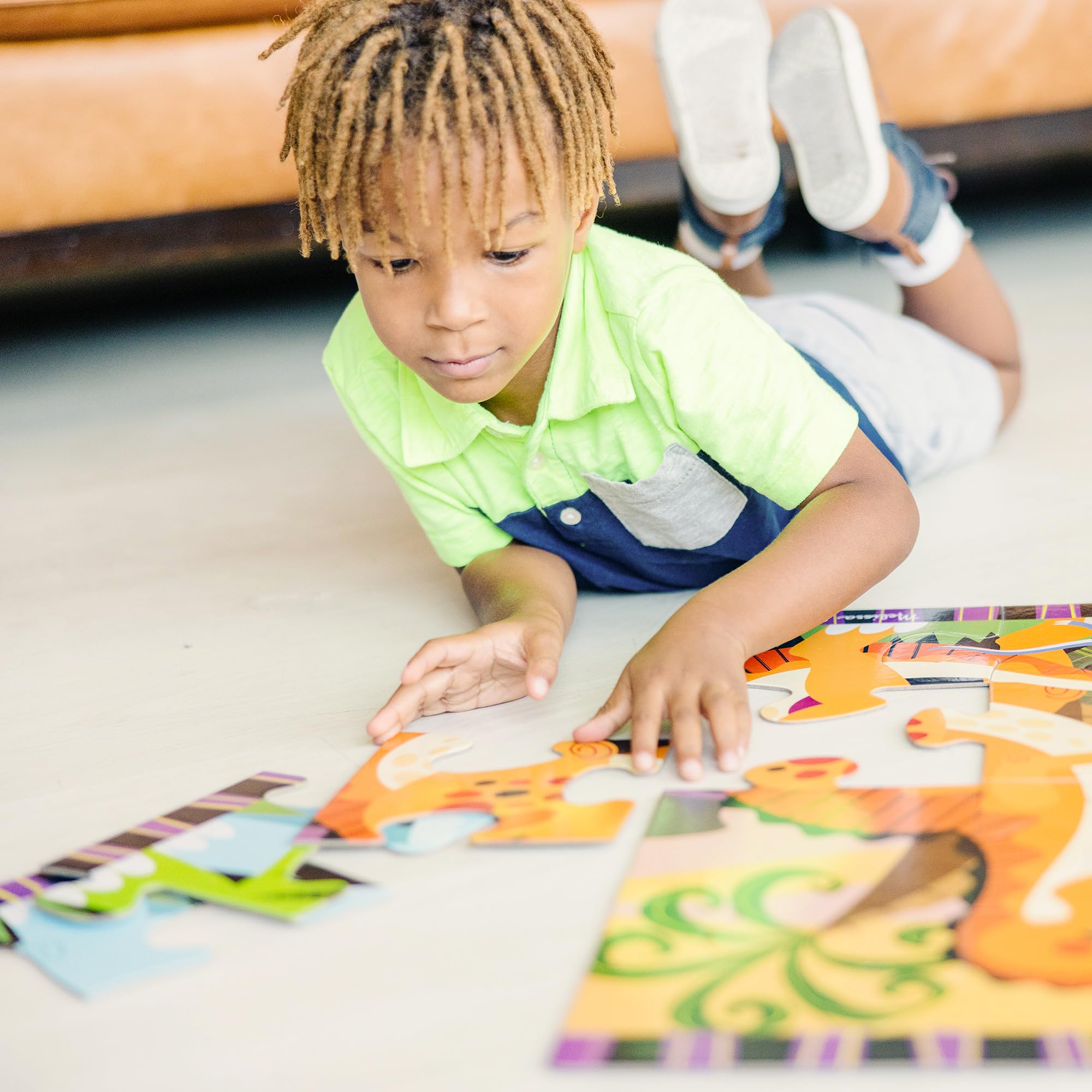 Melissa & Doug Dinosaur Dawn Floor Puzzle - 24 Pieces, 2x3 Feet Jigsaw for Kids Ages 3+