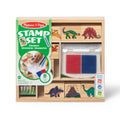 Melissa & Doug Dinosaur Stamp Set: 8 Stamps, 5 Pencils, 2-Color Ink Pad in Wooden Box