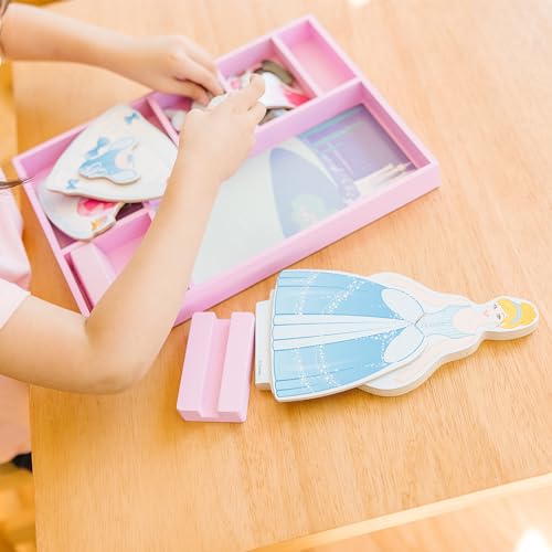Melissa & Doug Disney Cinderella Magnetic Dress-Up Wooden Doll Set – 33 Pieces