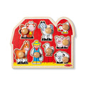 Melissa & Doug Large Farm Jumbo Knob Puzzle – 8 Wooden Pieces for Toddlers (Ages 1+)