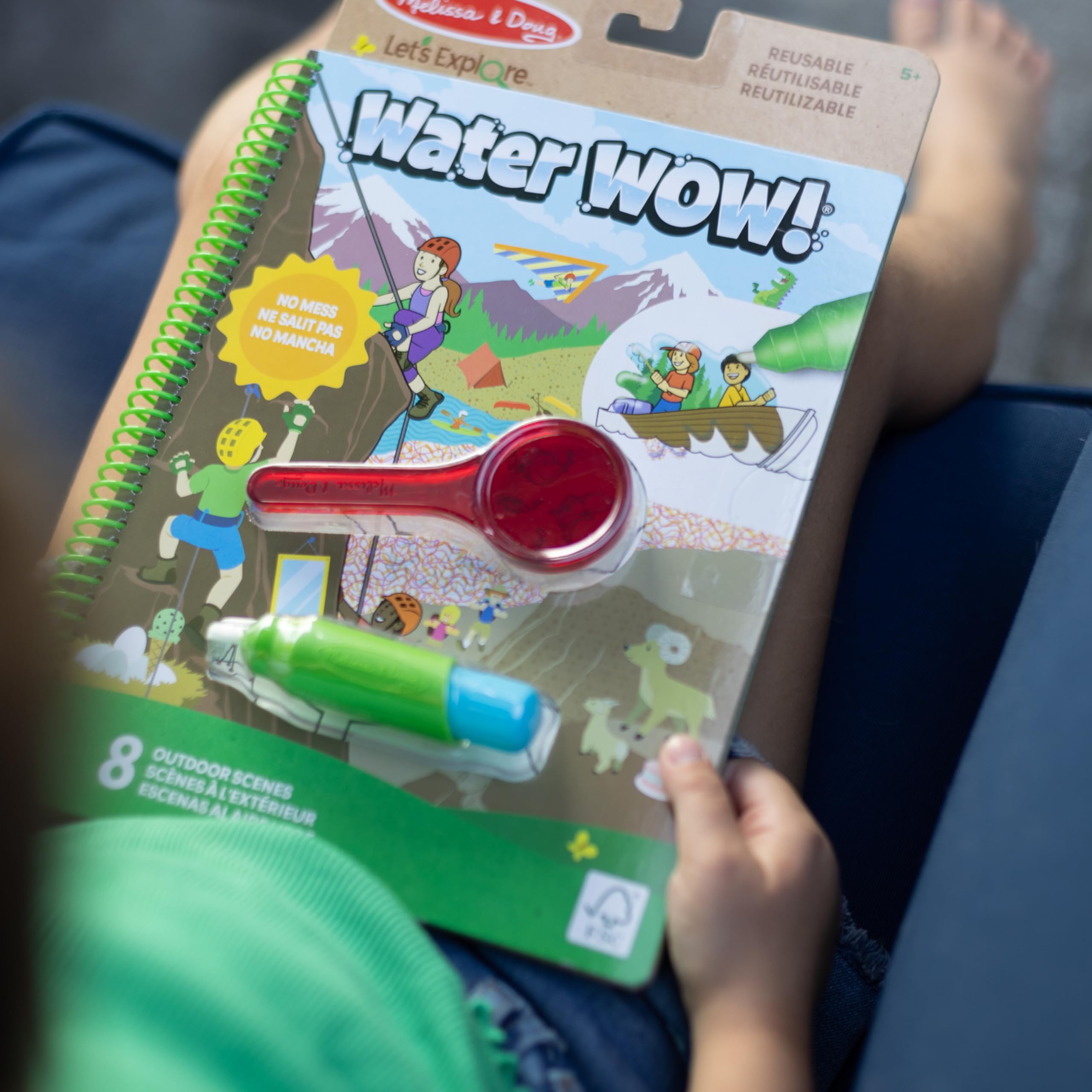 Melissa & Doug Let’s Explore Water Wow! Outdoor Adventure Deluxe Water-Reveal Pad – Reusable Travel Activity for Kids Ages 5-8