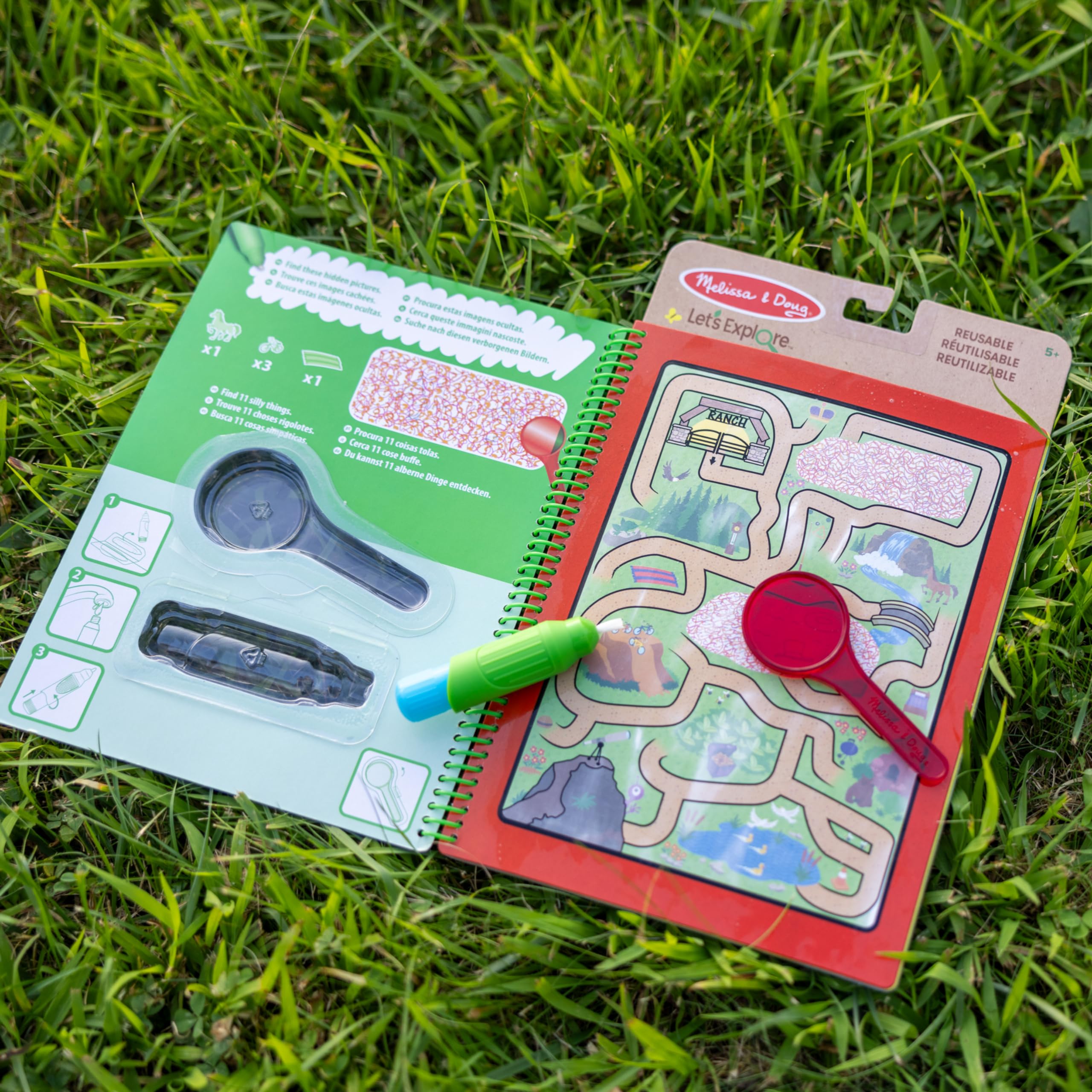 Melissa & Doug Let’s Explore Water Wow! Outdoor Adventure Deluxe Water-Reveal Pad – Reusable Travel Activity for Kids Ages 5-8