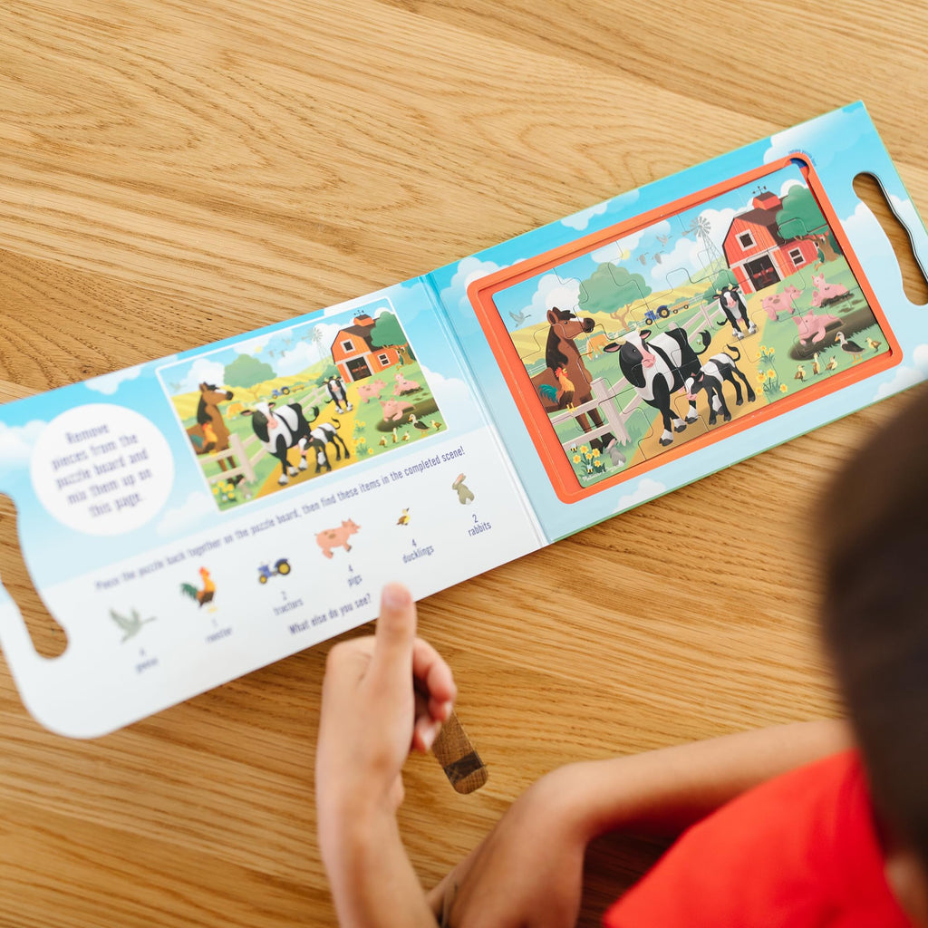 Melissa & Doug Magnetic Travel Puzzle Set – On the Farm (2 x 15 Pieces)