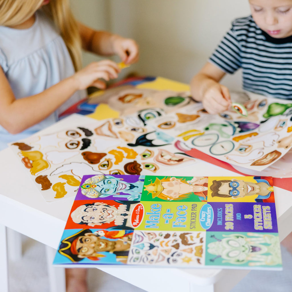 Melissa & Doug Make-a-Face Sticker Pad – Crazy Characters, 20 Faces, 160+ Stickers