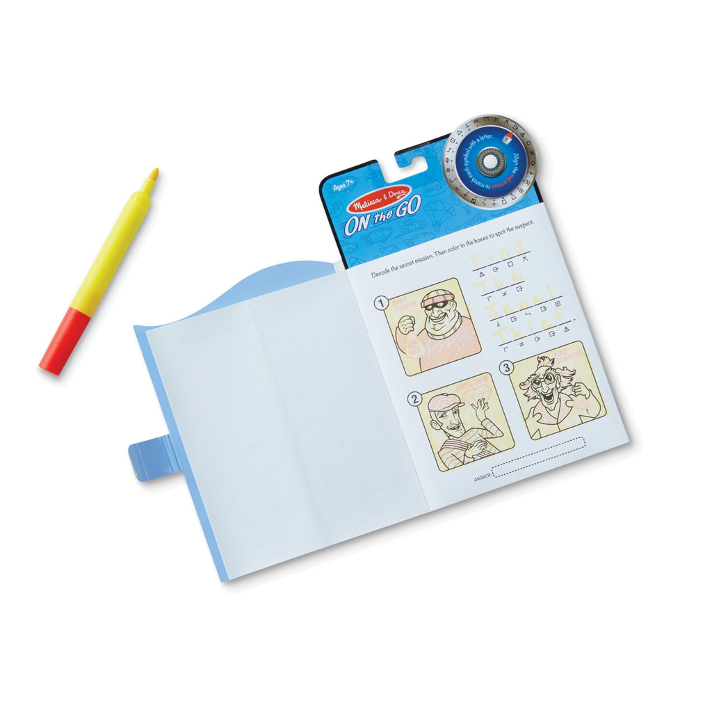 Melissa & Doug On the Go Secret Decoder Book: 18 Mystery Puzzles with Decoder Wheel & Magic Pen