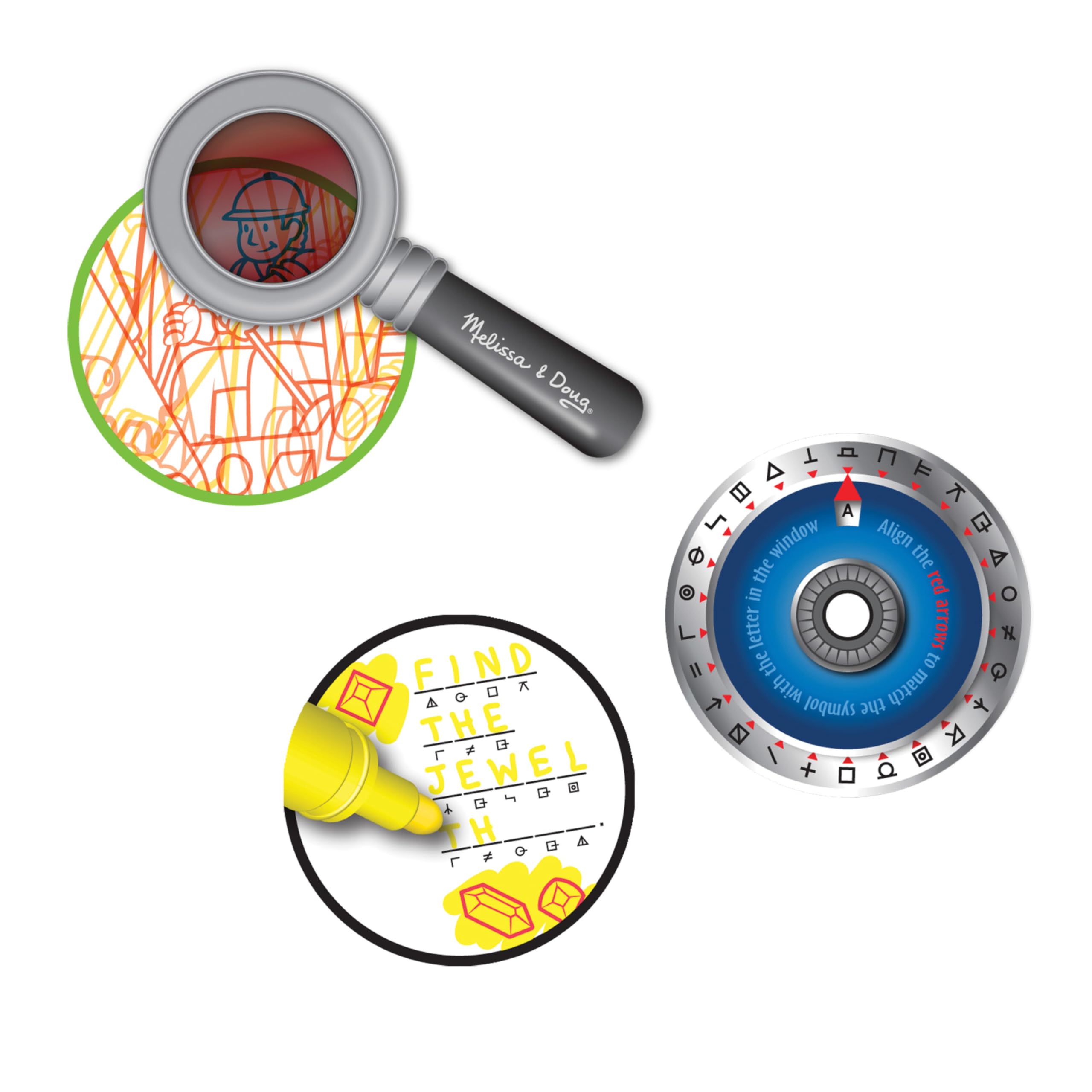Melissa & Doug On the Go Secret Decoder Book: 18 Mystery Puzzles with Decoder Wheel & Magic Pen