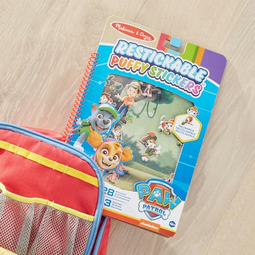 Melissa & Doug PAW Patrol Reusable Puffy Stickers Jungle Activity Pad – 28 Restickable Stickers, 3 Glossy Scenes, Travel-Friendly