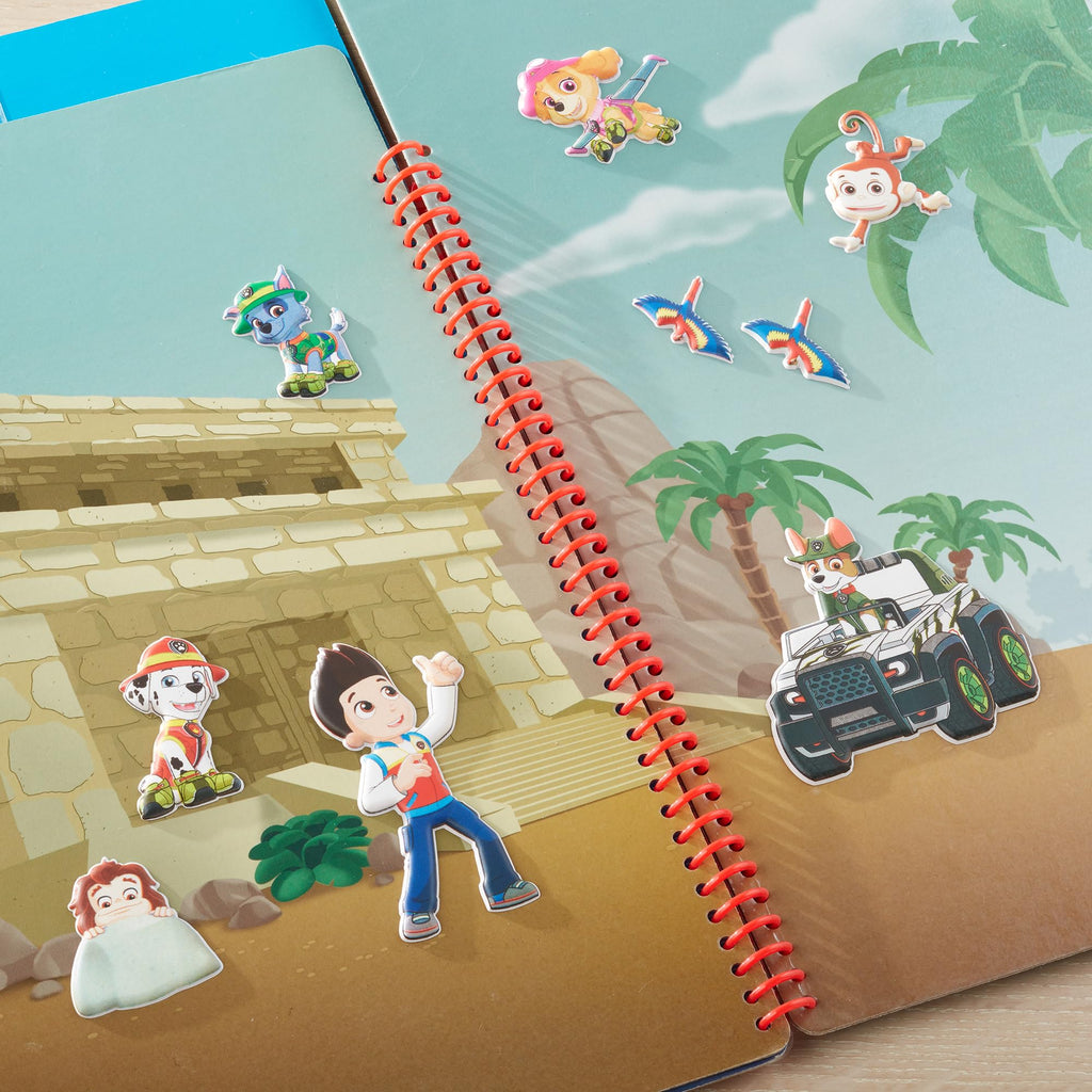 Melissa & Doug PAW Patrol Reusable Puffy Stickers Jungle Activity Pad – 28 Restickable Stickers, 3 Glossy Scenes, Travel-Friendly