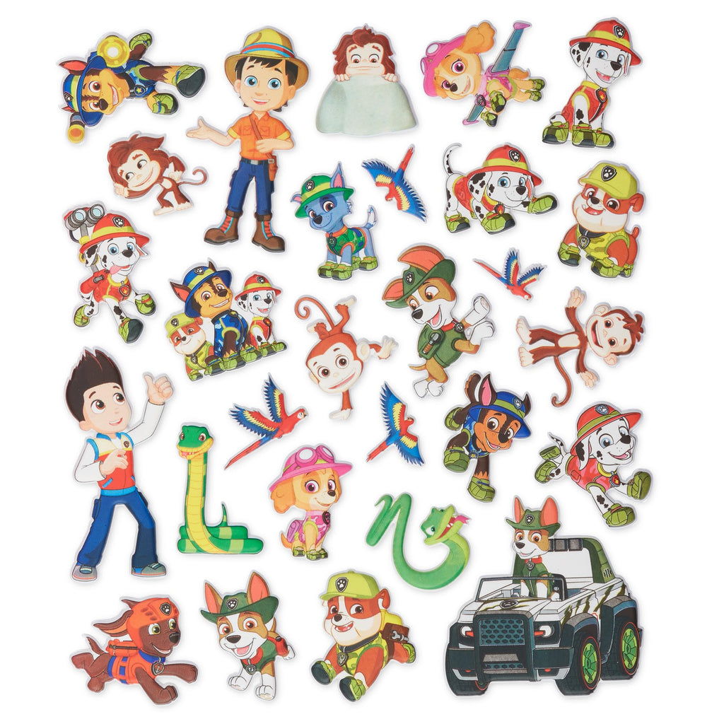 Melissa & Doug PAW Patrol Reusable Puffy Stickers Jungle Activity Pad – 28 Restickable Stickers, 3 Glossy Scenes, Travel-Friendly