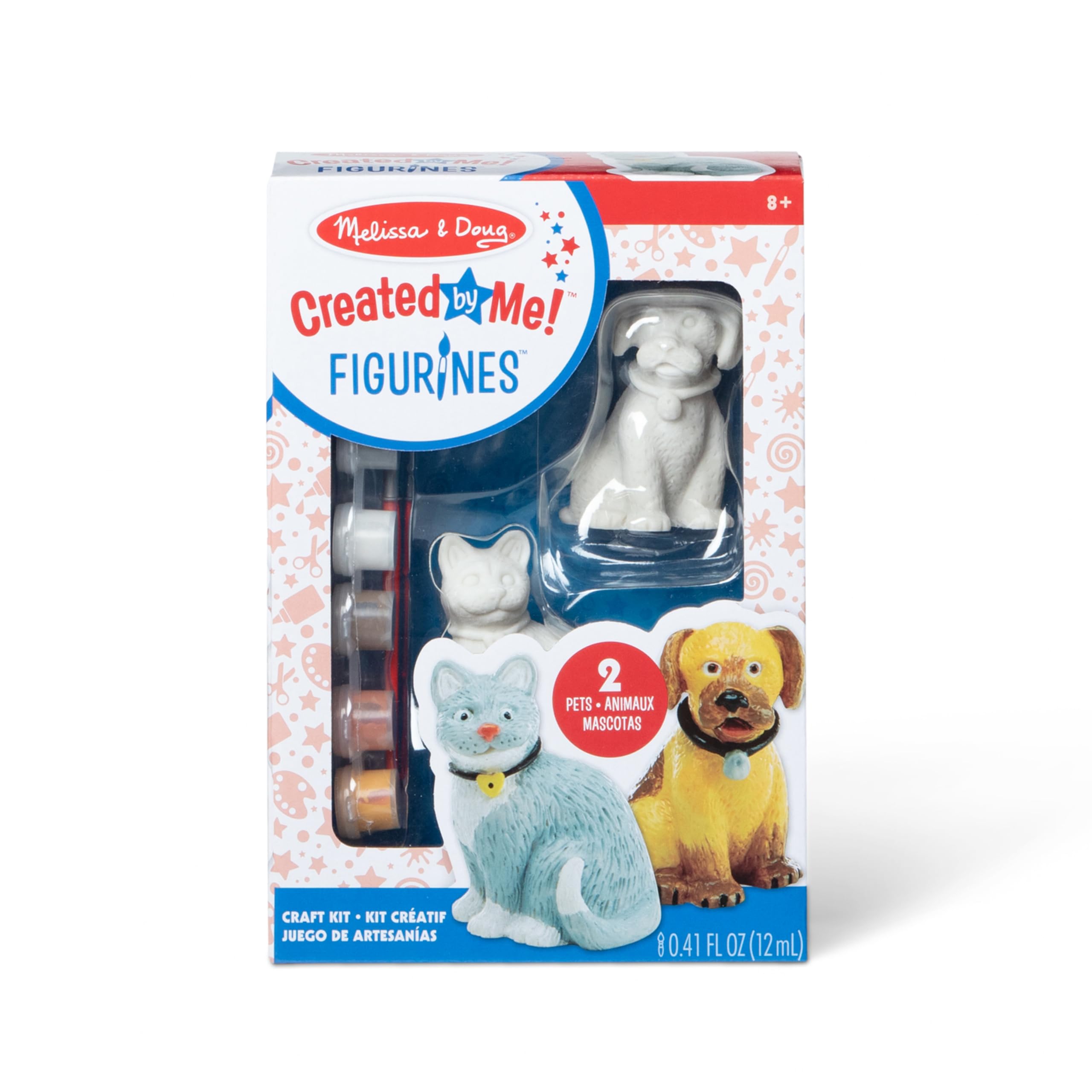 Melissa & Doug Pet Figurines Craft Kit – Paint Your Own Resin Dog and Cat