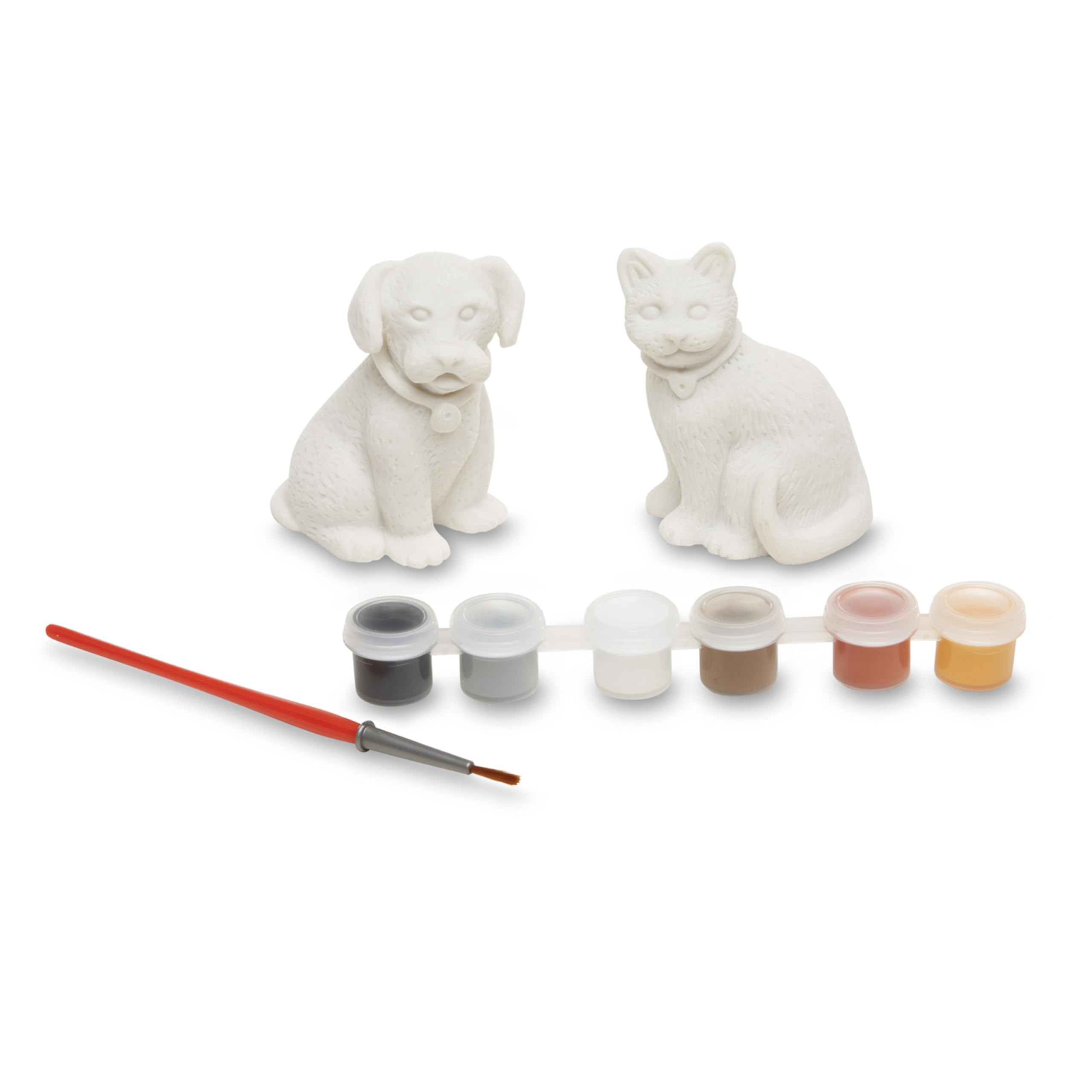 Melissa & Doug Pet Figurines Craft Kit – Paint Your Own Resin Dog and Cat