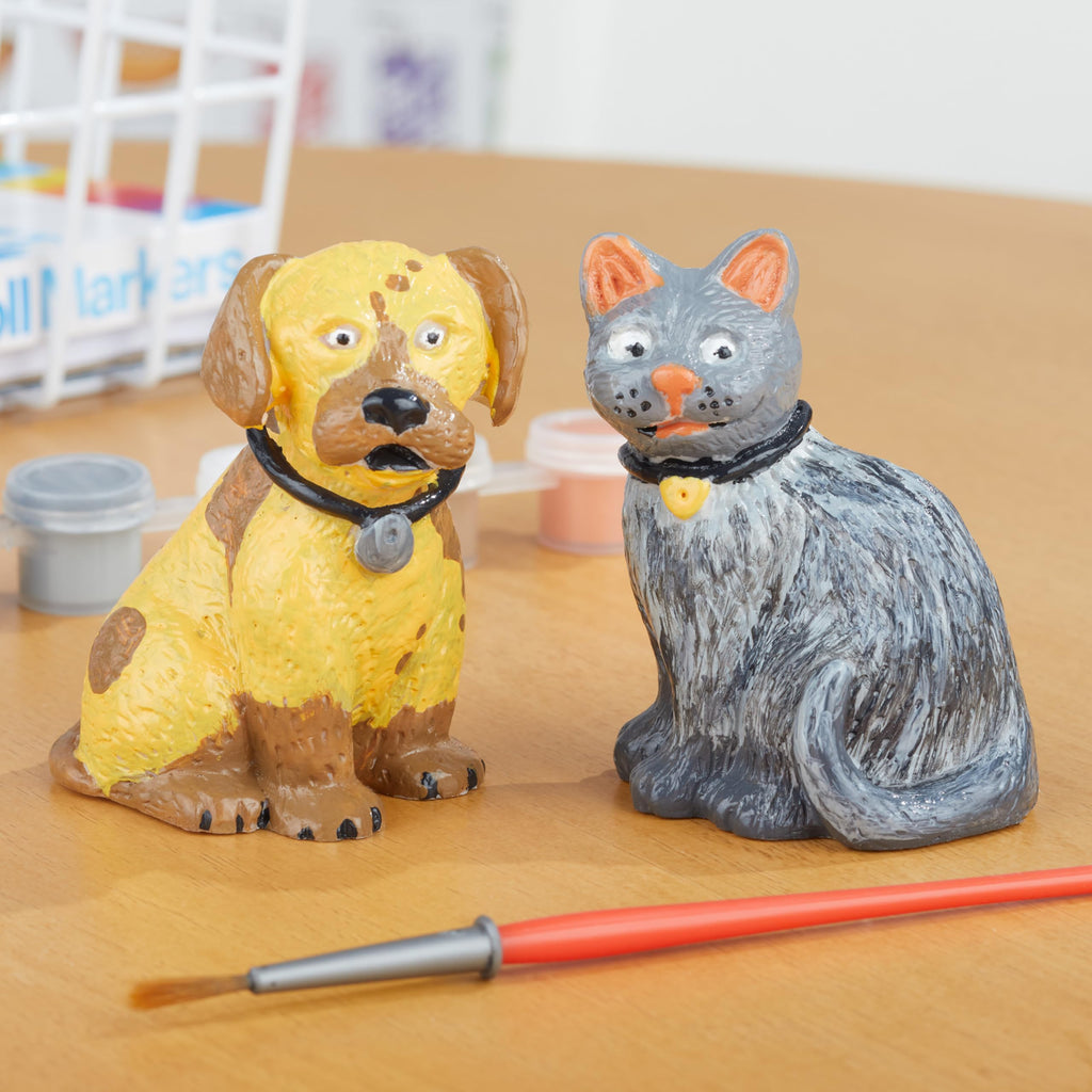 Melissa & Doug Pet Figurines Craft Kit – Paint Your Own Resin Dog and Cat