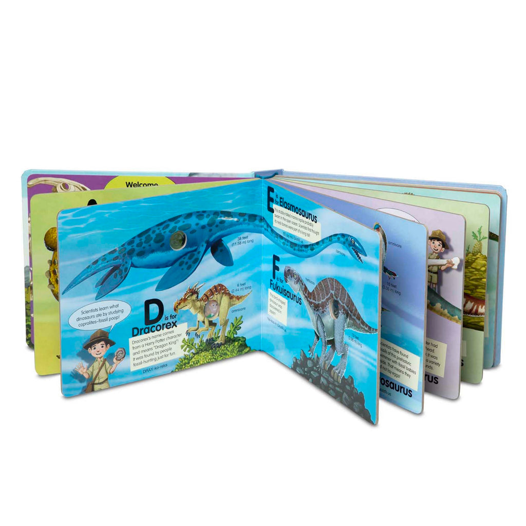 Melissa & Doug Poke-A-Dot Dinosaurs A to Z Board Book – Interactive Pop-Along Alphabet