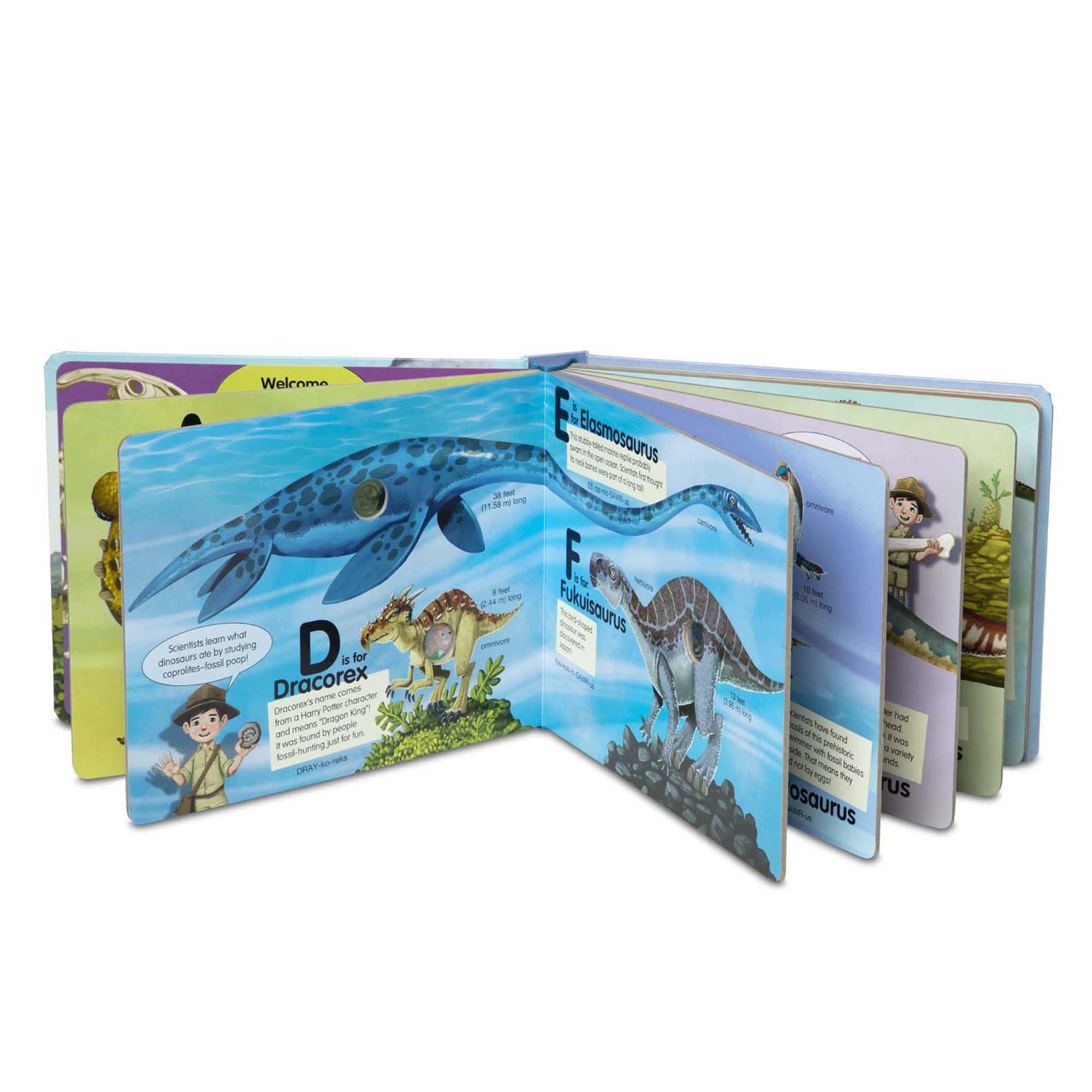 Melissa & Doug Poke-A-Dot Dinosaurs A to Z Board Book – Interactive Pop-Along Alphabet