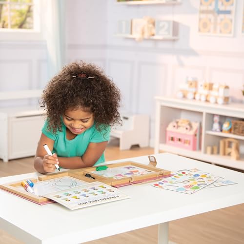Melissa & Doug Princess Play, Draw, Create Reusable Kit – 54 Magnets, 5 Markers, FSC Certified