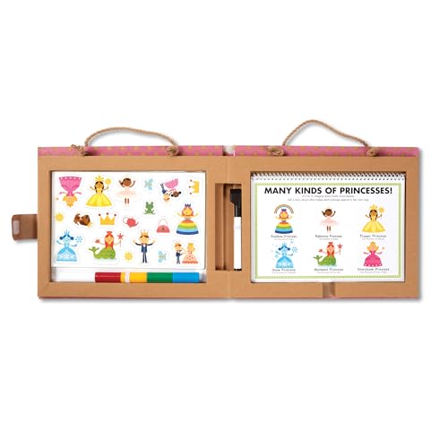 Melissa & Doug Princess Play, Draw, Create Reusable Kit – 54 Magnets, 5 Markers, FSC Certified