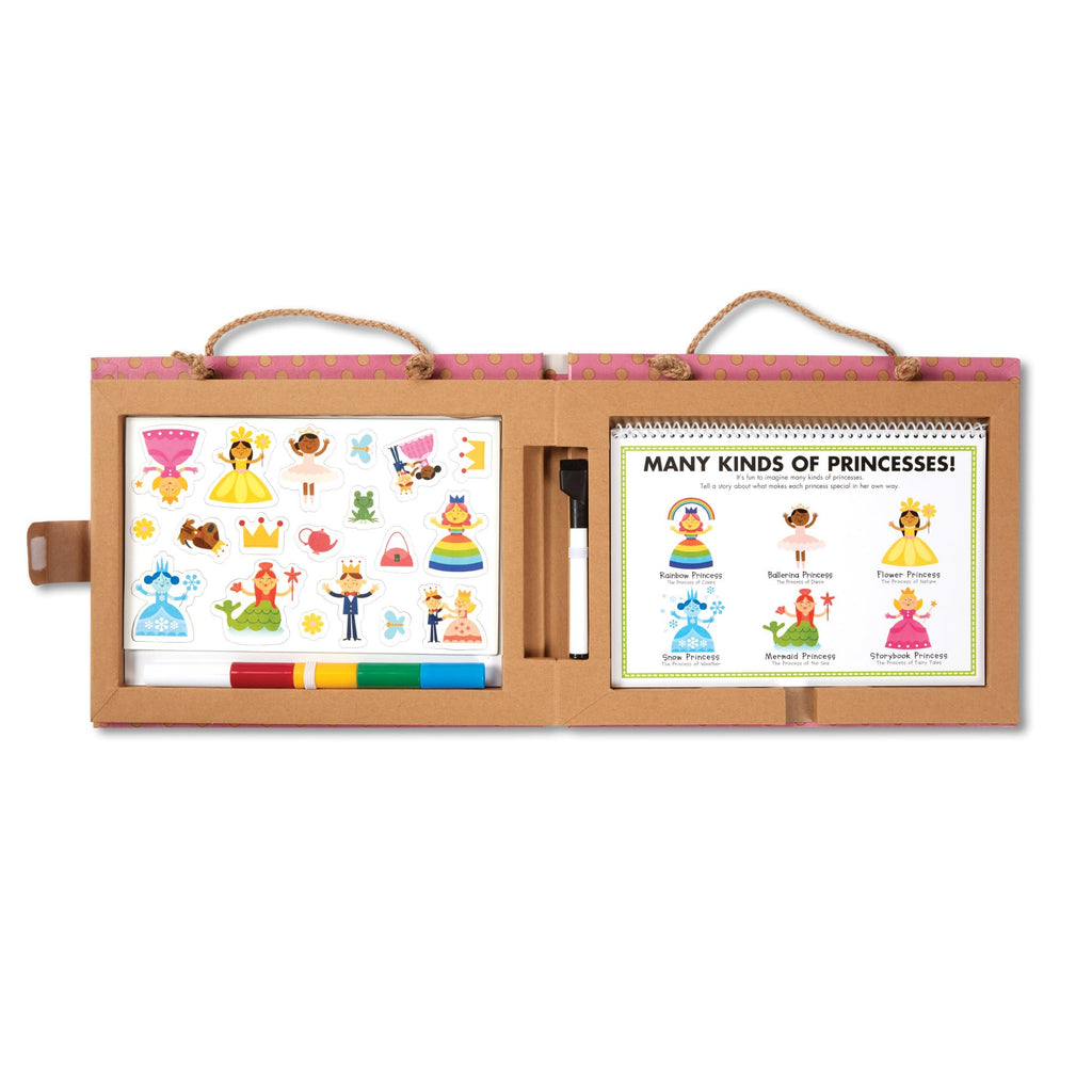 Melissa & Doug Princess Play, Draw, Create Reusable Kit – 54 Magnets, 5 Markers, FSC Certified