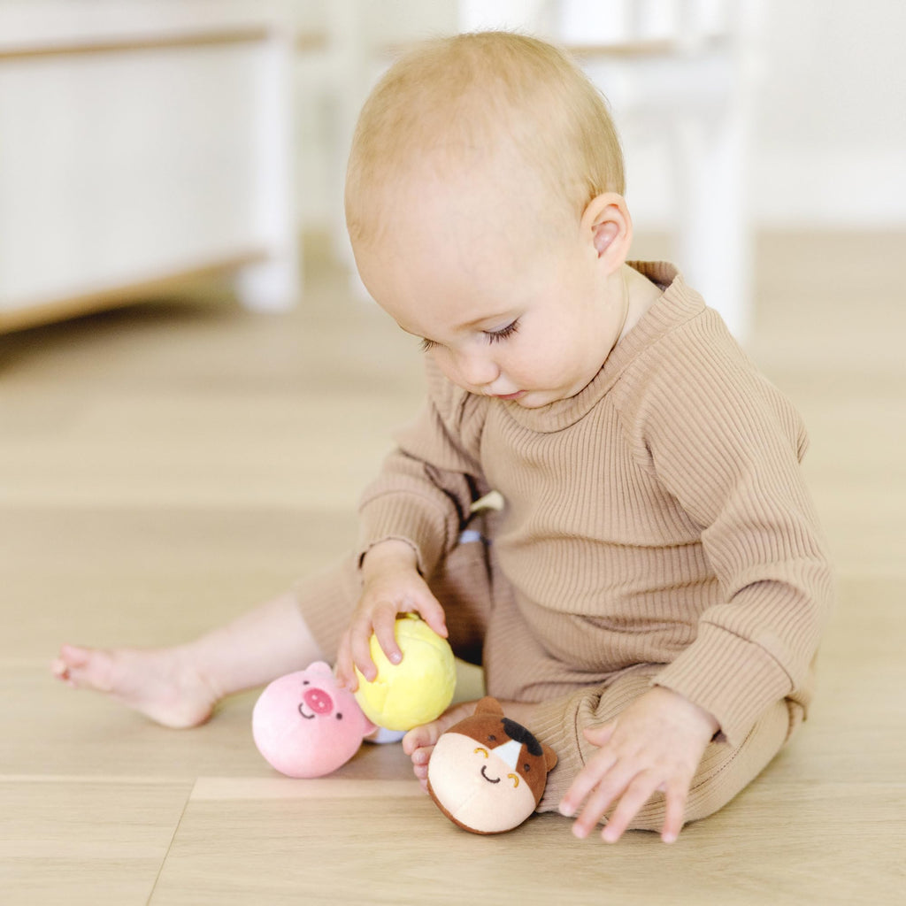 Melissa & Doug Rollables Farm Friends – Soft Farm Animal Toys for Infants & Toddlers (4 Pieces)