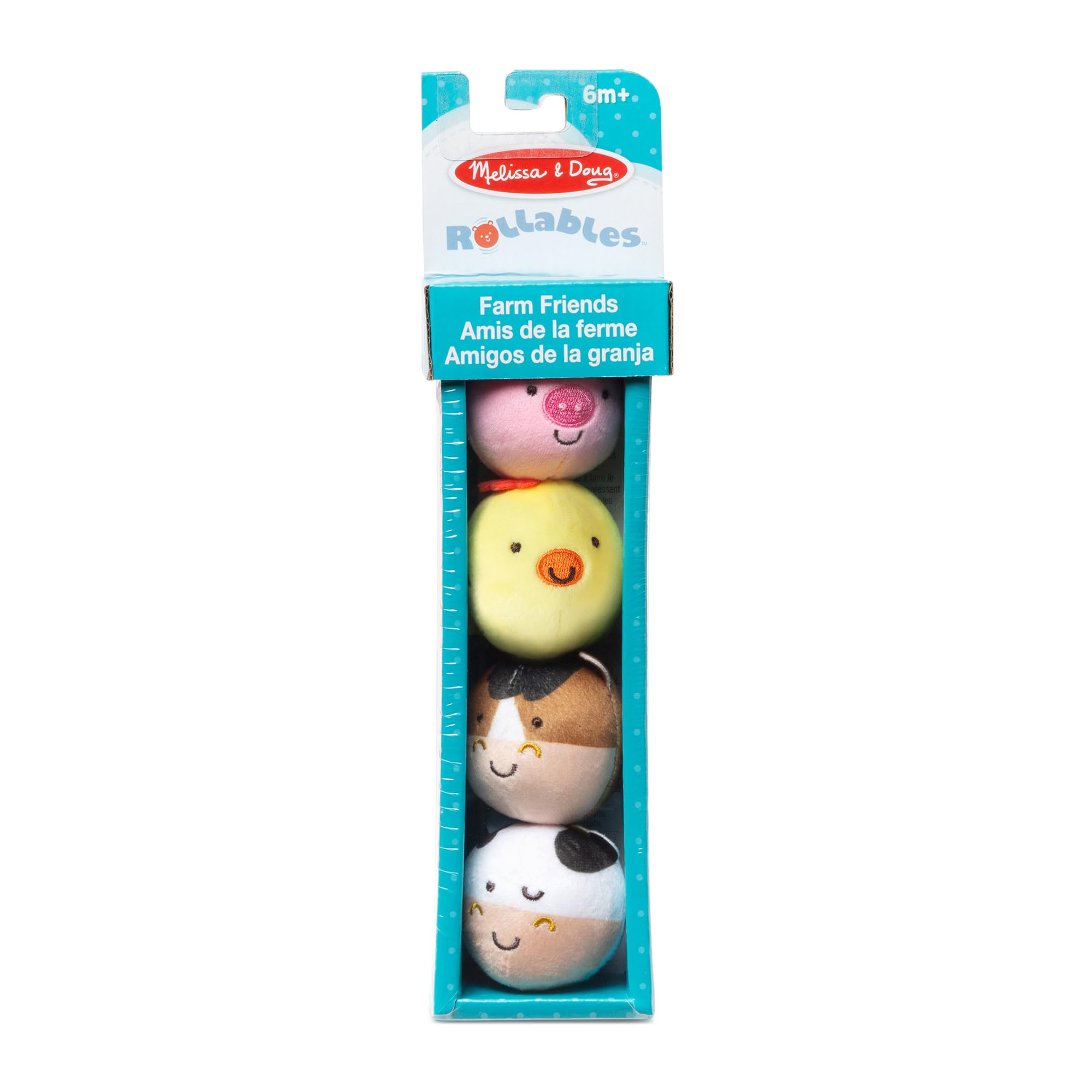 Melissa & Doug Rollables Farm Friends – Soft Farm Animal Toys for Infants & Toddlers (4 Pieces)