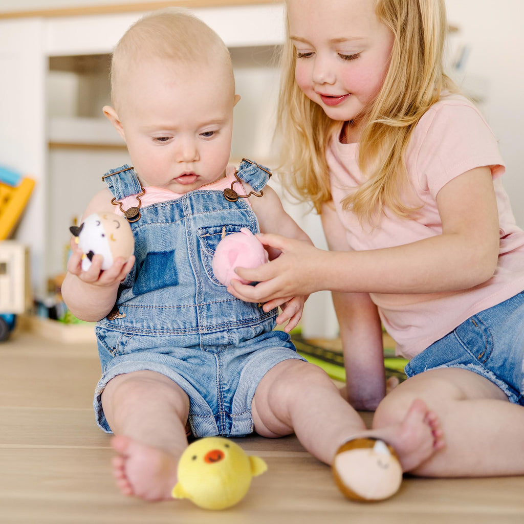 Melissa & Doug Rollables Farm Friends – Soft Farm Animal Toys for Infants & Toddlers (4 Pieces)