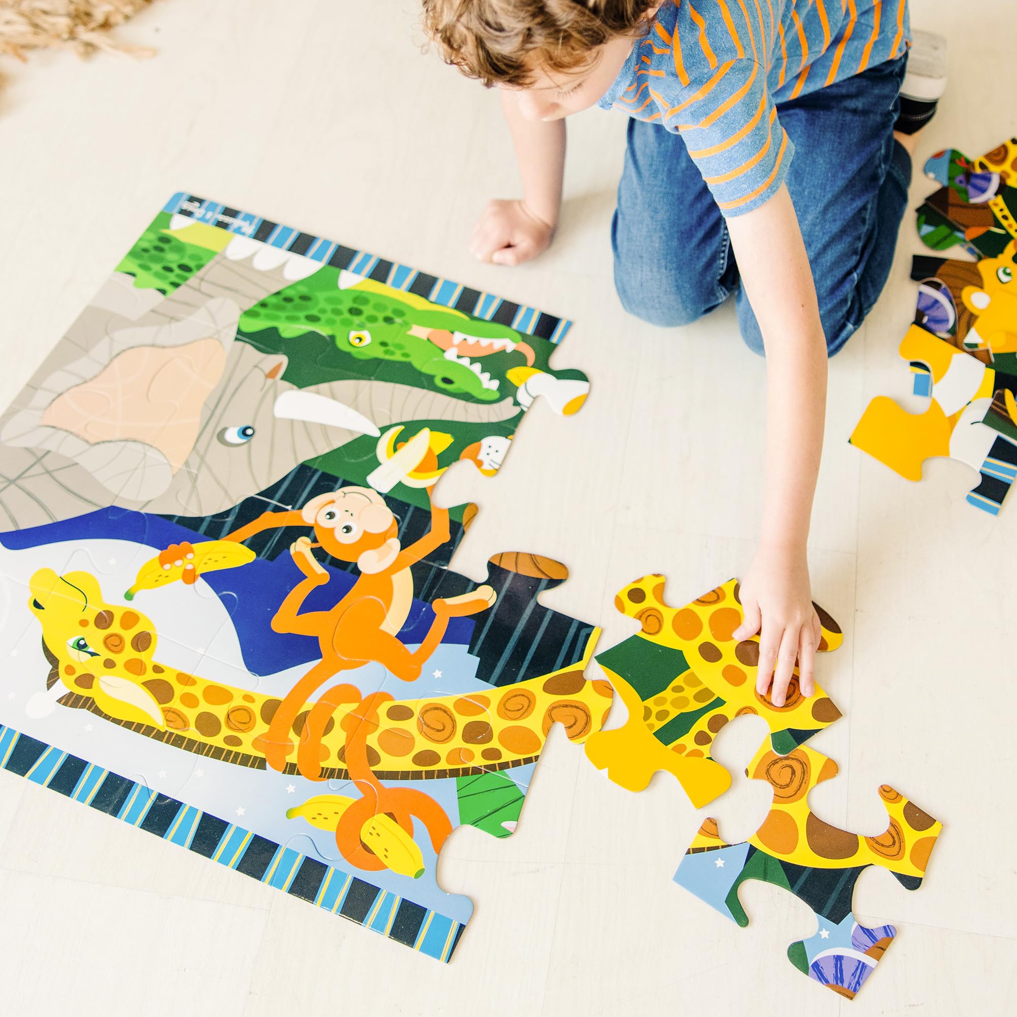 Melissa & Doug Safari Social Jumbo Floor Puzzle – 24-Piece, 2x3 Feet, FSC Certified