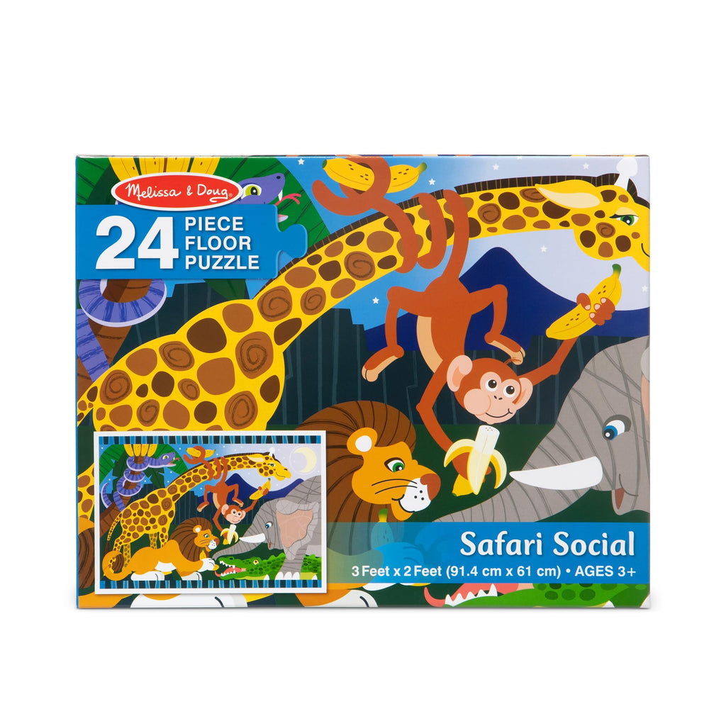 Melissa & Doug Safari Social Jumbo Floor Puzzle – 24-Piece, 2x3 Feet, FSC Certified