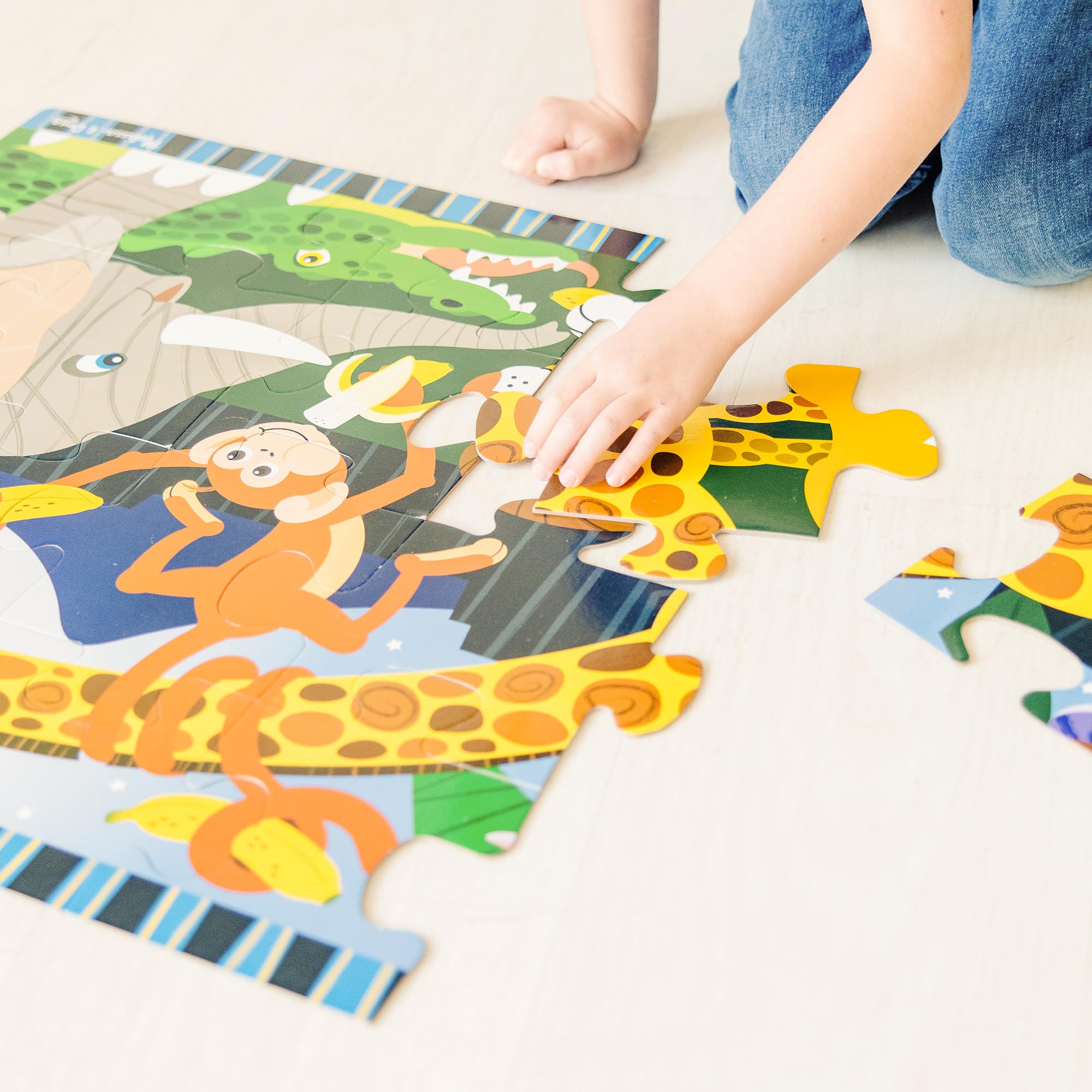 Melissa & Doug Safari Social Jumbo Floor Puzzle – 24-Piece, 2x3 Feet, FSC Certified