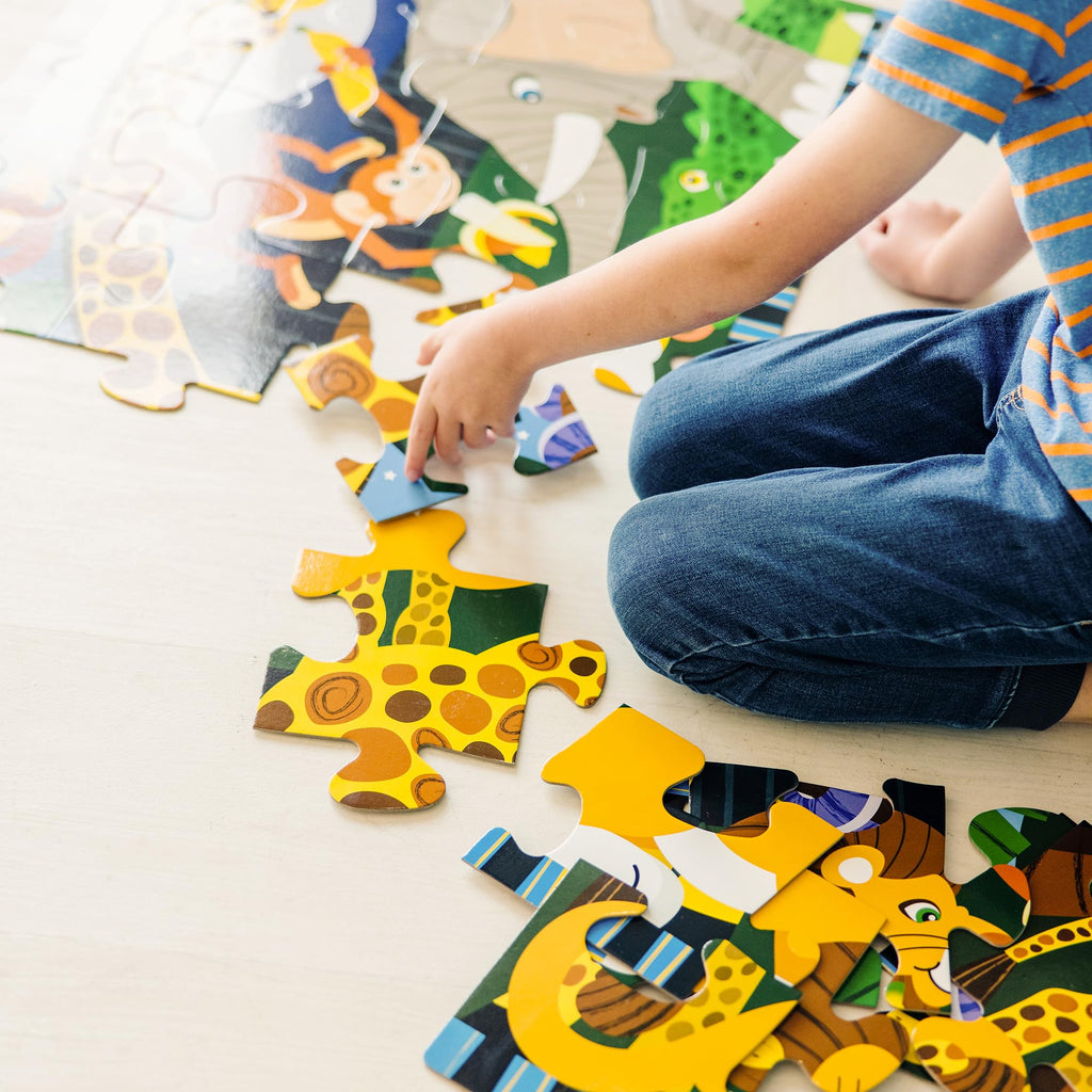 Melissa & Doug Safari Social Jumbo Floor Puzzle – 24-Piece, 2x3 Feet, FSC Certified