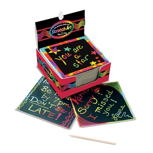 Melissa & Doug Scratch Art Rainbow Mini Notes - 125 Sheets with Wooden Stylus