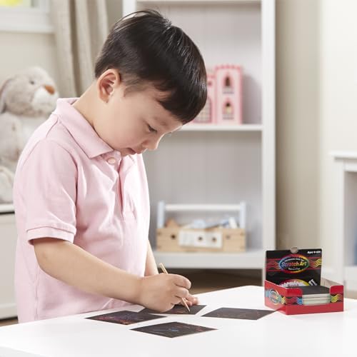 Melissa & Doug Scratch Art Rainbow Mini Notes - 125 Sheets with Wooden Stylus