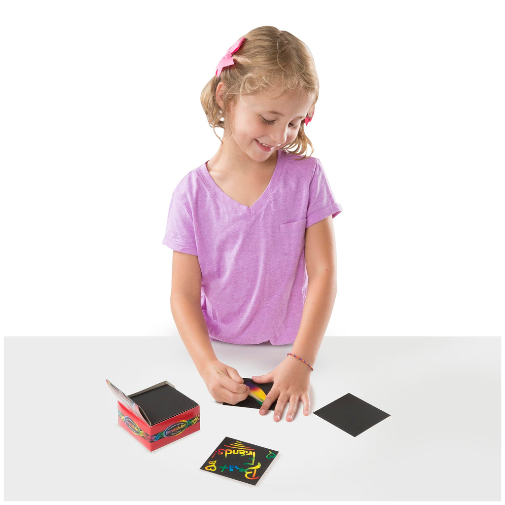 Melissa & Doug Scratch Art Rainbow Mini Notes - 125 Sheets with Wooden Stylus