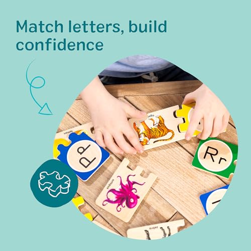 Melissa & Doug Self-Correcting Alphabet Wooden Puzzle – 52-Piece ABC Set with Storage Box