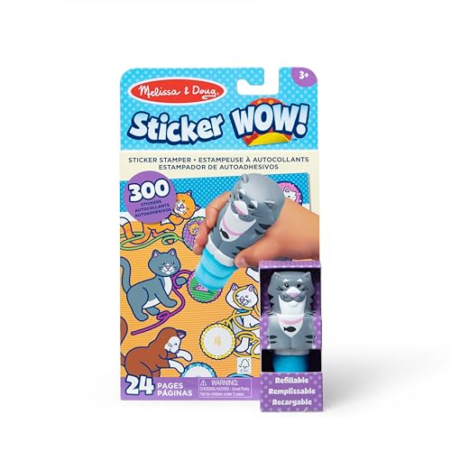 Melissa & Doug Sticker Wow! Cat Activity Pad with 300 Stickers & Stamper | Ages 3+ | FSC Certified