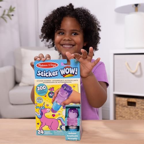 Melissa & Doug Sticker Wow! Purple Unicorn Activity Pad with 300 Stickers and Stamper